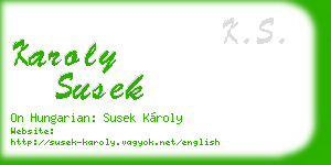 karoly susek business card